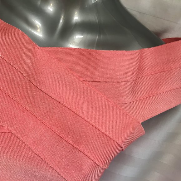 YaYa & Co Formal Coral Pink Top Strapless Grad Prom Zipper Sz Med Fitted Stretch - Picture 7 of 14